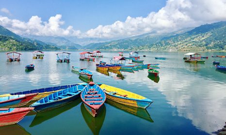 Jezerní město Pokhara Nepál